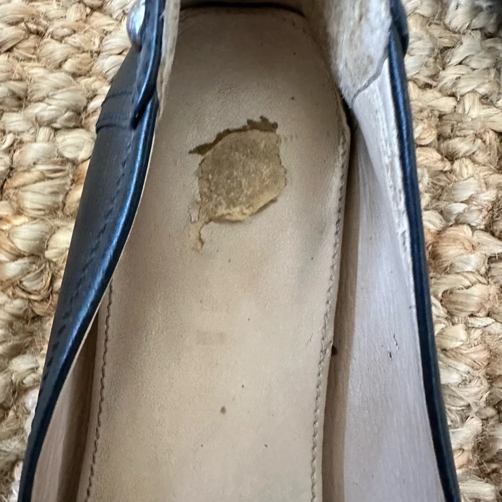 Coach Chelsea Black Leather with Patent Toe Ballet Flats Size 7